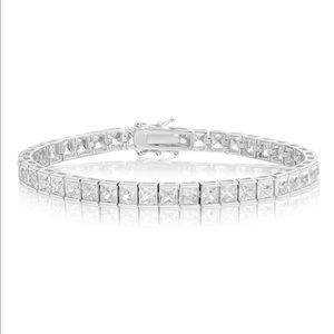 Lab Diamond Princess Cut Tennis Bracelet